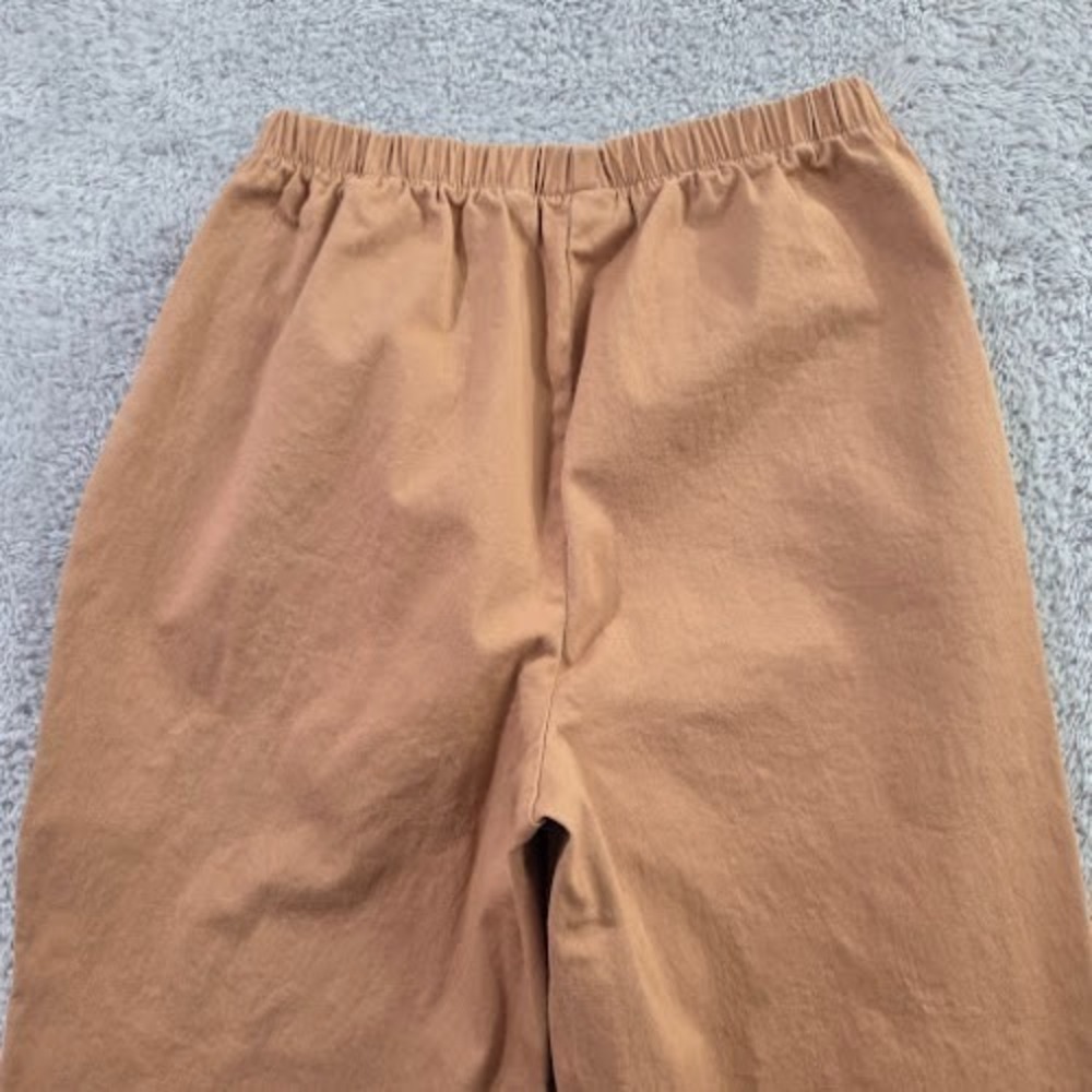 Denim & Co Cropped Pants Womens Medium Camel Elastic Waist Pull On Pockets Ankle - Picture 11 of 12